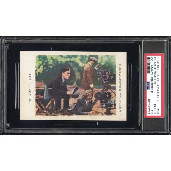 RARE 1920s Chocolate Amatller Charlie Chaplin PSA 2.5 Only 2 Graded Modern Times - Picture 1 of 4